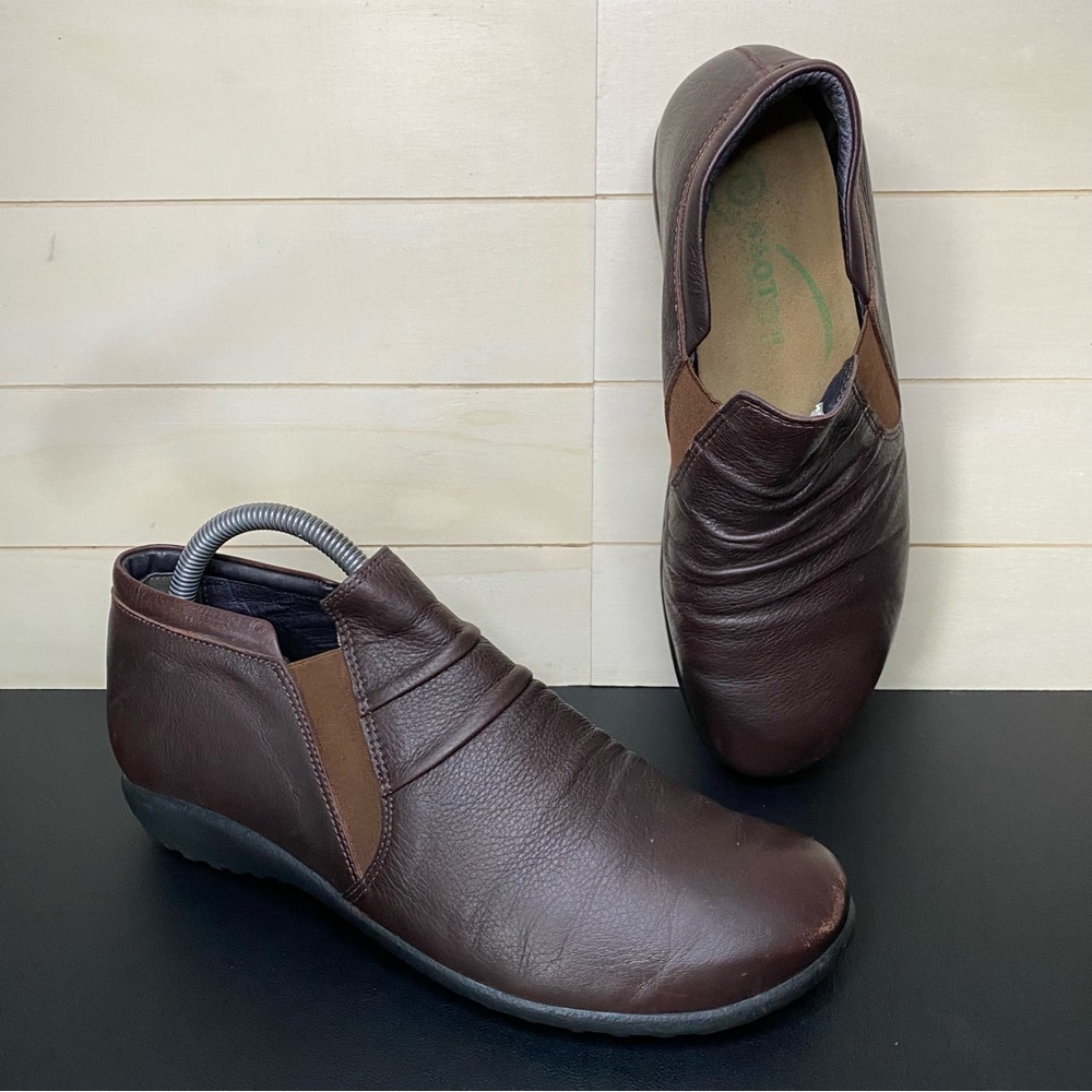 Naot Terehu Slip-On Boots Brown Leather Women's Size 8.5 Shoes EU39 Booties - Picture 10 of 10